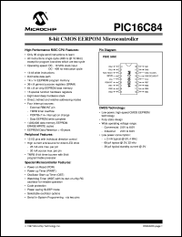 datasheet for PIC16C84-04/P by Microchip Technology, Inc.