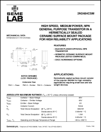 datasheet for 2N2484ACSM by Semelab Plc.