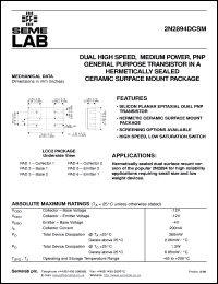 datasheet for 2N2894DCSM by Semelab Plc.