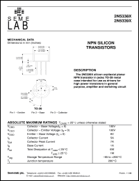 datasheet for 2N5339X by Semelab Plc.