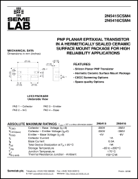 datasheet for 2N5416CSM4 by Semelab Plc.