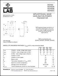 datasheet for BDX63B by Semelab Plc.