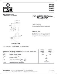 datasheet for BFX39 by Semelab Plc.