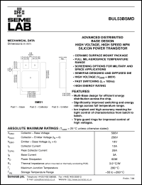 datasheet for BUL53BSMD by Semelab Plc.