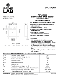 datasheet for BUL54ASMD by Semelab Plc.