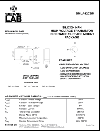 datasheet for SMLA42CSM by Semelab Plc.