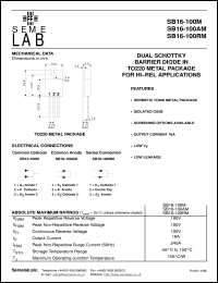 datasheet for SB16-100AM by Semelab Plc.