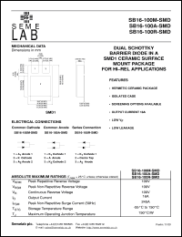 datasheet for SB16-100SMD by Semelab Plc.