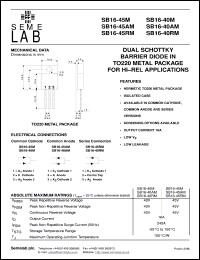 datasheet for SB16-45AM by Semelab Plc.