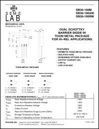 datasheet for SB30-100AM by Semelab Plc.