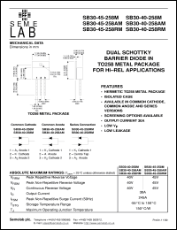 datasheet for SB30-40-258AM by Semelab Plc.