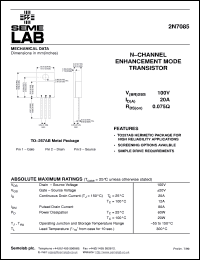 datasheet for 2N7085 by Semelab Plc.