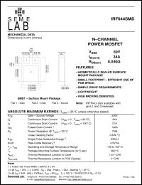 datasheet for IRF044SMD by Semelab Plc.