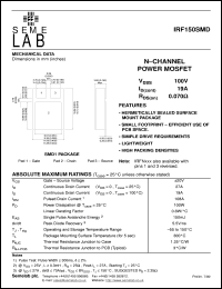 datasheet for IRF150SMD by Semelab Plc.