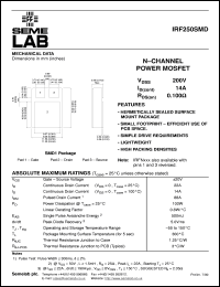 datasheet for IRF250SMD by Semelab Plc.