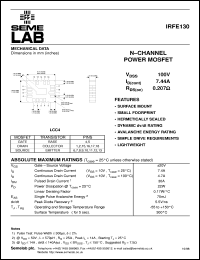 datasheet for IRFE130 by Semelab Plc.