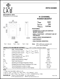 datasheet for IRFN150SMD by Semelab Plc.