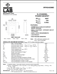 datasheet for IRFN340SMD by Semelab Plc.