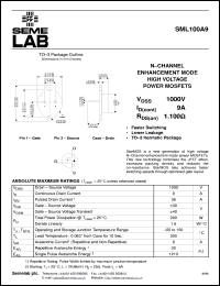 datasheet for SML100A9 by Semelab Plc.