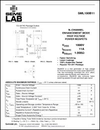 datasheet for SML100B11 by Semelab Plc.