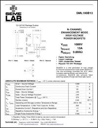 datasheet for SML100B13 by Semelab Plc.