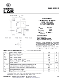 datasheet for SML100B13F by Semelab Plc.