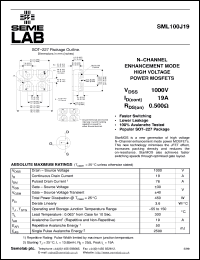 datasheet for SML100J19 by Semelab Plc.