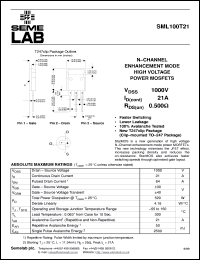 datasheet for SML100T21 by Semelab Plc.