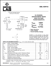 datasheet for SML100W18 by Semelab Plc.