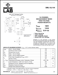 datasheet for SML10J144 by Semelab Plc.