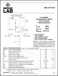 datasheet for SML10T75XX by Semelab Plc.