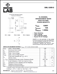 datasheet for SML120B10 by Semelab Plc.