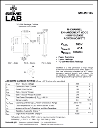 datasheet for SML20H45 by Semelab Plc.