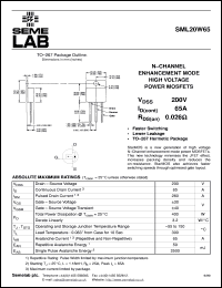 datasheet for SML20W65 by Semelab Plc.