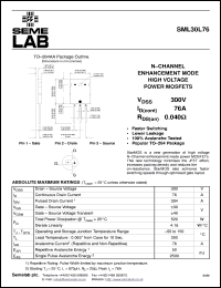 datasheet for SML30L76 by Semelab Plc.