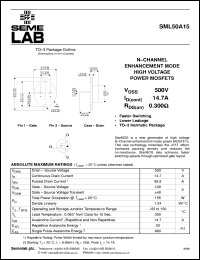 datasheet for SML50A15 by Semelab Plc.