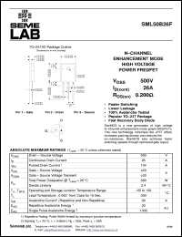 datasheet for SML50B26F by Semelab Plc.