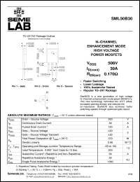 datasheet for SML50B30F by Semelab Plc.