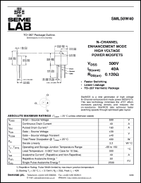 datasheet for SML50T47 by Semelab Plc.