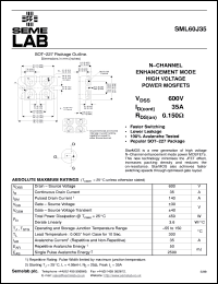 datasheet for SML60J35 by Semelab Plc.