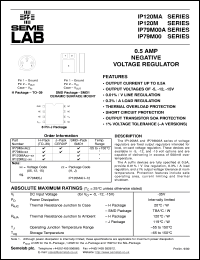 datasheet for IP79M05ASMD by Semelab Plc.