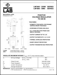 datasheet for LM7812-220M by Semelab Plc.