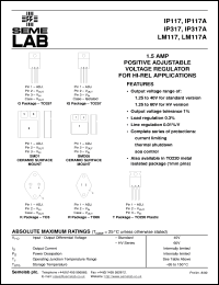 datasheet for IP117AK-DESC by Semelab Plc.