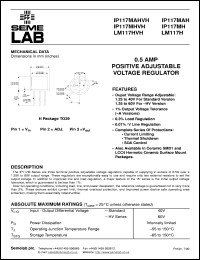 datasheet for LM117H by Semelab Plc.