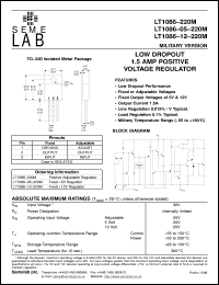 datasheet for LT1086-220M by Semelab Plc.