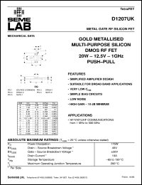 datasheet for D1207UK by Semelab Plc.