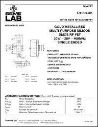 datasheet for D1094UK by Semelab Plc.