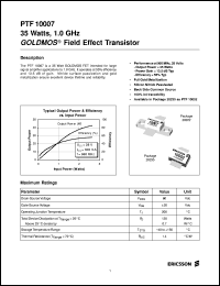 datasheet for PTF10007 by Ericsson Microelectronics
