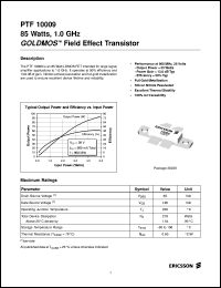 datasheet for PTF10009 by Ericsson Microelectronics
