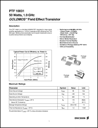 datasheet for PTF10031 by Ericsson Microelectronics